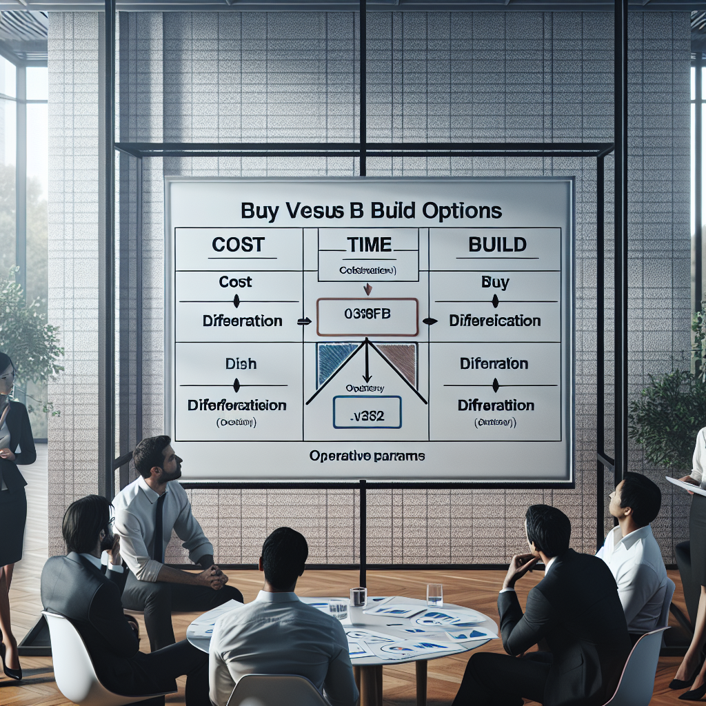 Professional illustration about buy vs build software