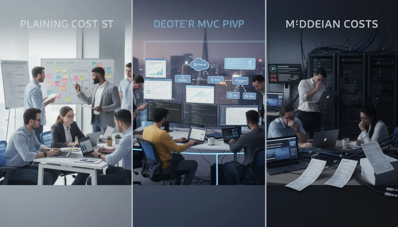 A step-by-step visual process guide demonstrating how hidden costs in saas mvp development works