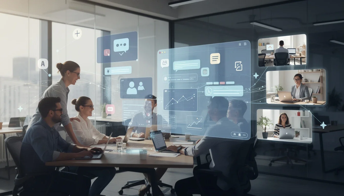An illustrated diagram showing the key benefits of hybrid development team communication strategies strategies