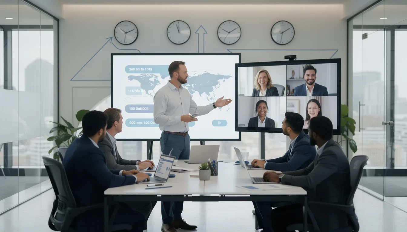 A summary infographic highlighting best practices for time zone management hybrid development teams