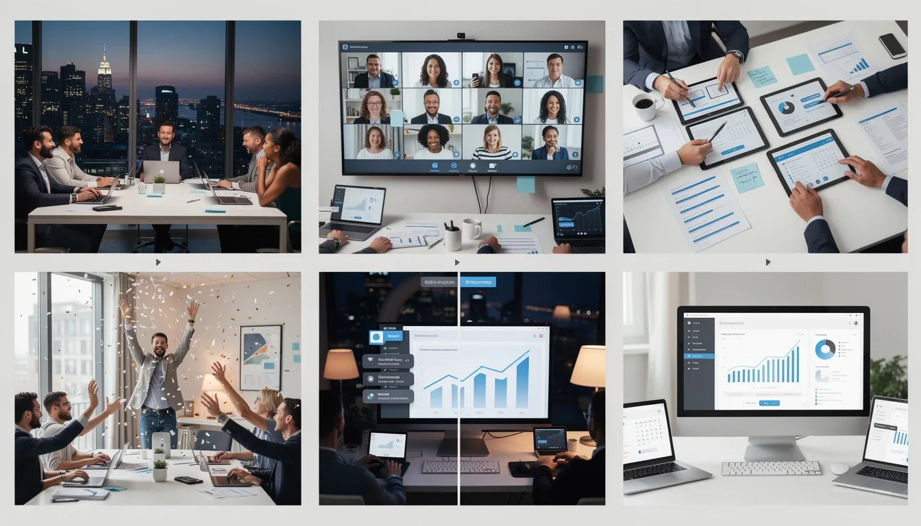 A step-by-step visual process guide demonstrating how cross-continent product launch teams for saas works