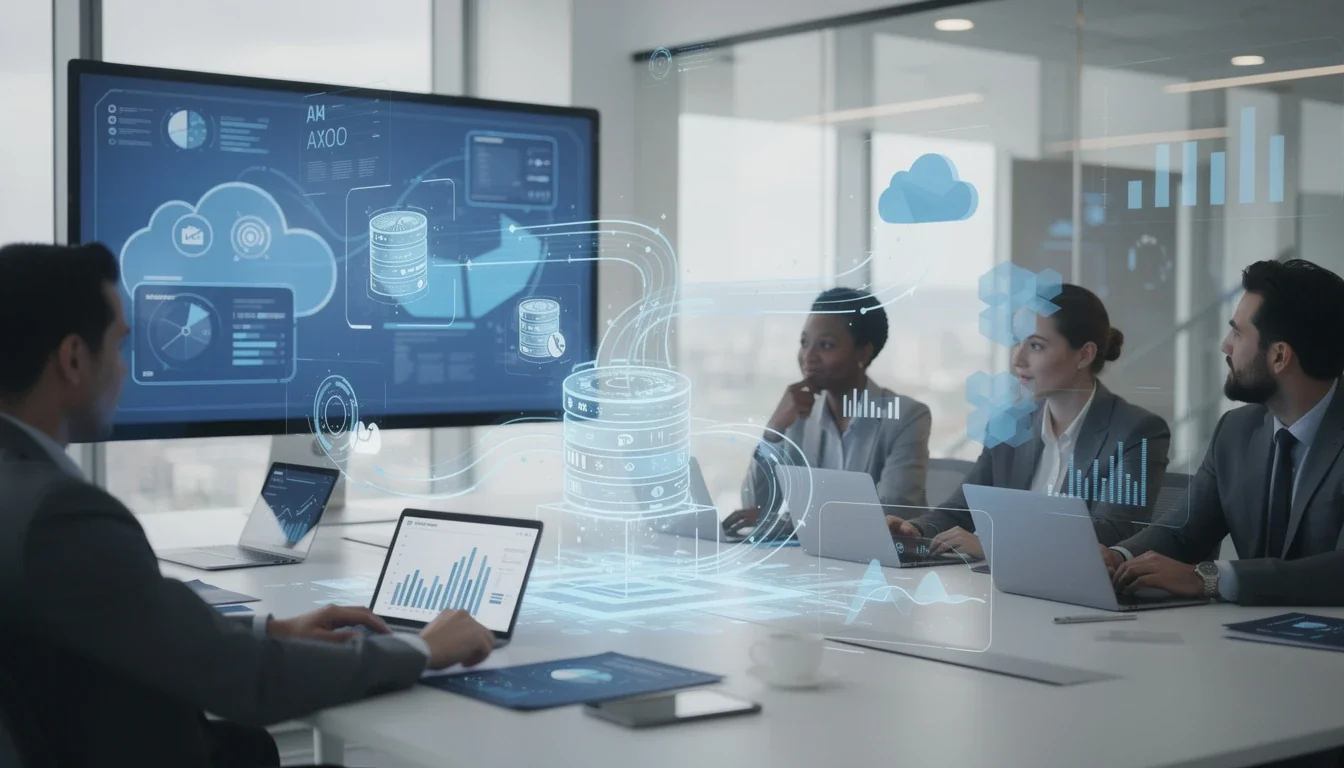 An illustrated diagram showing the key benefits of data transformation strategies for mid-sized companies strategies
