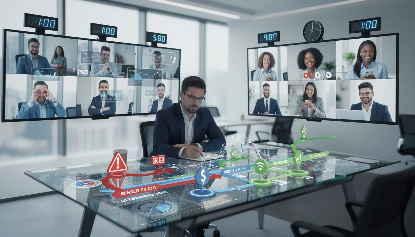 An illustrated diagram showing the key benefits of early warning signs of offshore team failure strategies