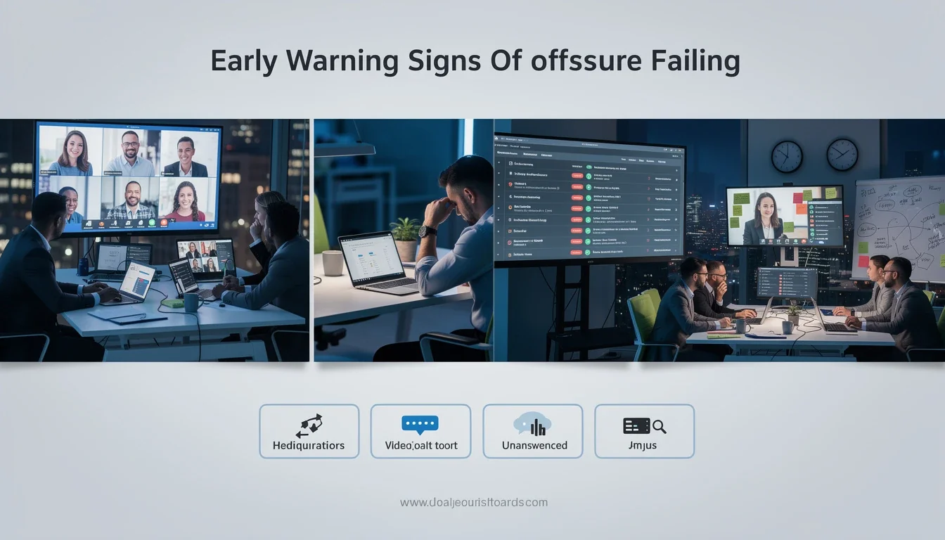 A step-by-step visual process guide demonstrating how early warning signs of offshore team failure works