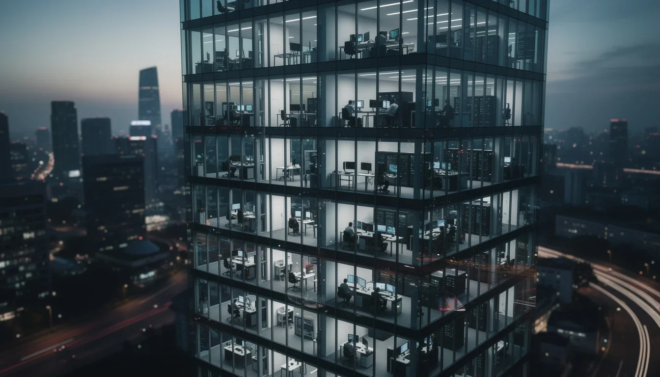 A professional team working on intellectual property protection offshore software teams solutions in a modern office environment