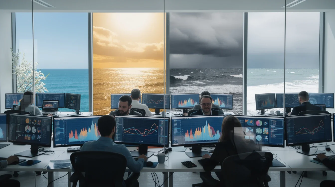 An illustrated diagram showing the key benefits of impact of seasonal trends on offshore development strategies