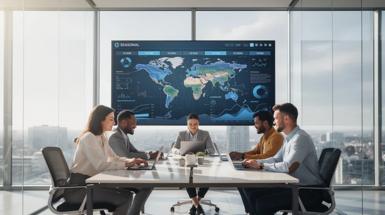An illustrated diagram showing the key benefits of seasonal productivity patterns in offshore teams strategies