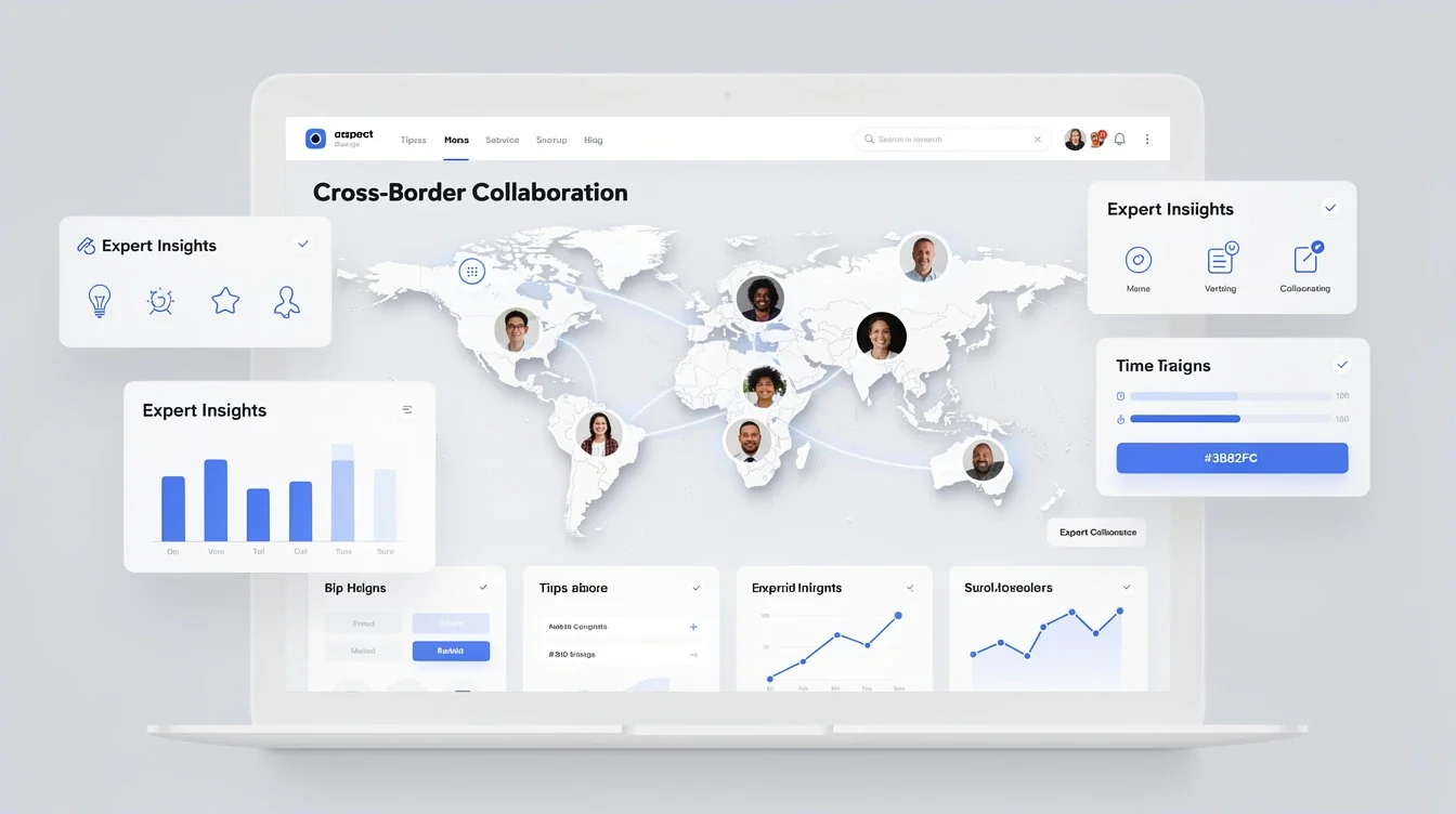 A summary infographic highlighting best practices for cross-border collaboration saas ui ux design