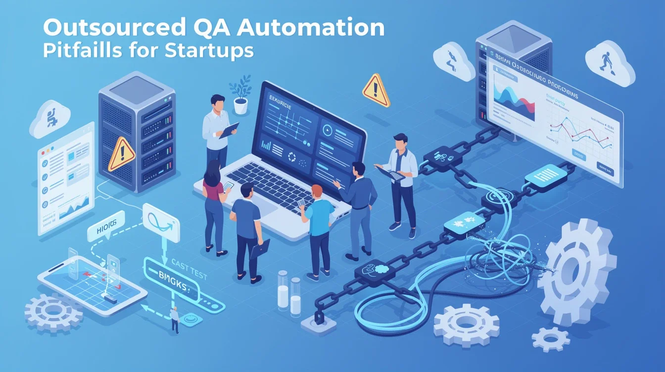 A summary infographic highlighting best practices for outsourced qa automation pitfalls startups