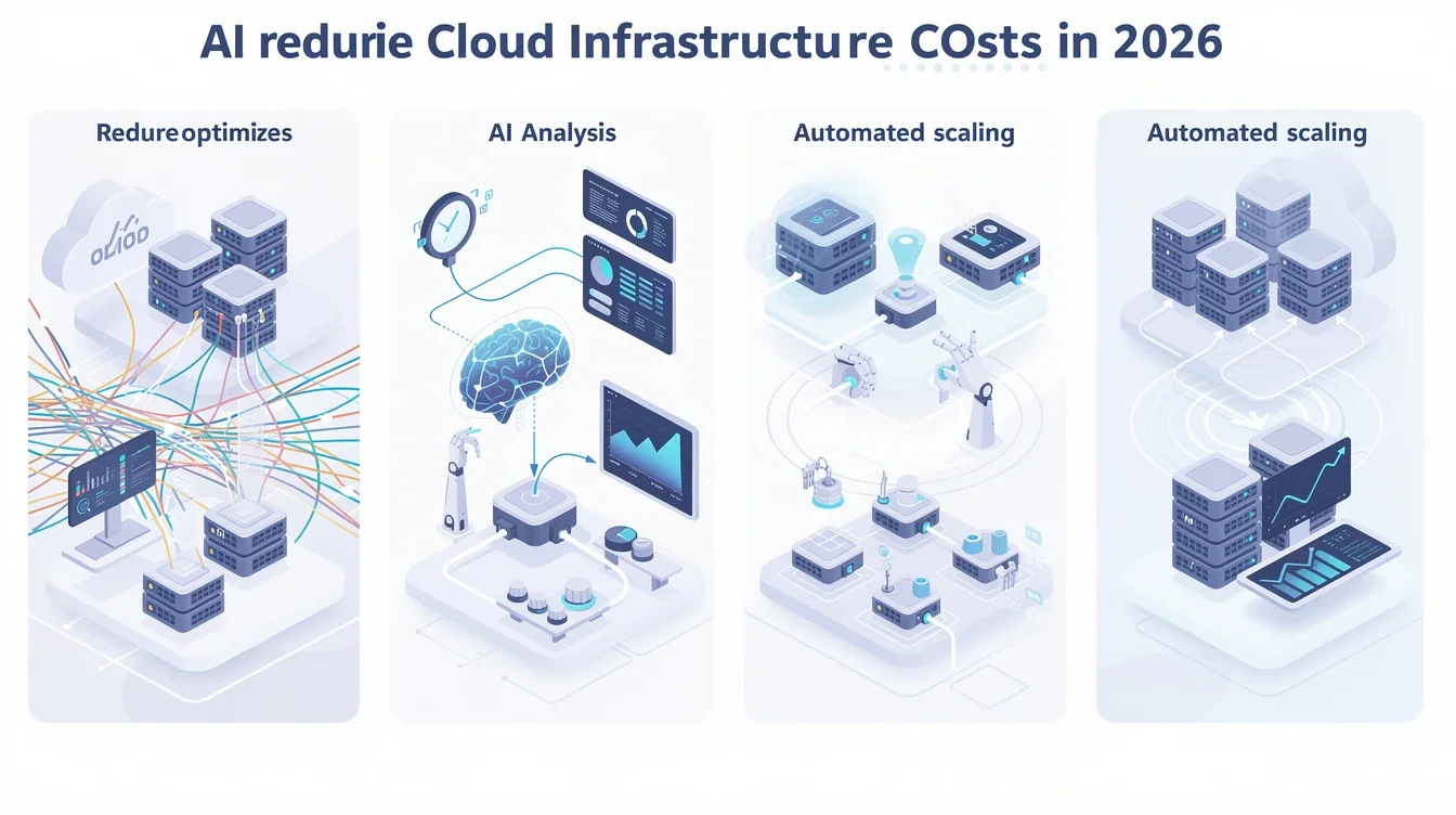 A step-by-step visual process guide demonstrating how ai to reduce cloud infrastructure costs 2026 works