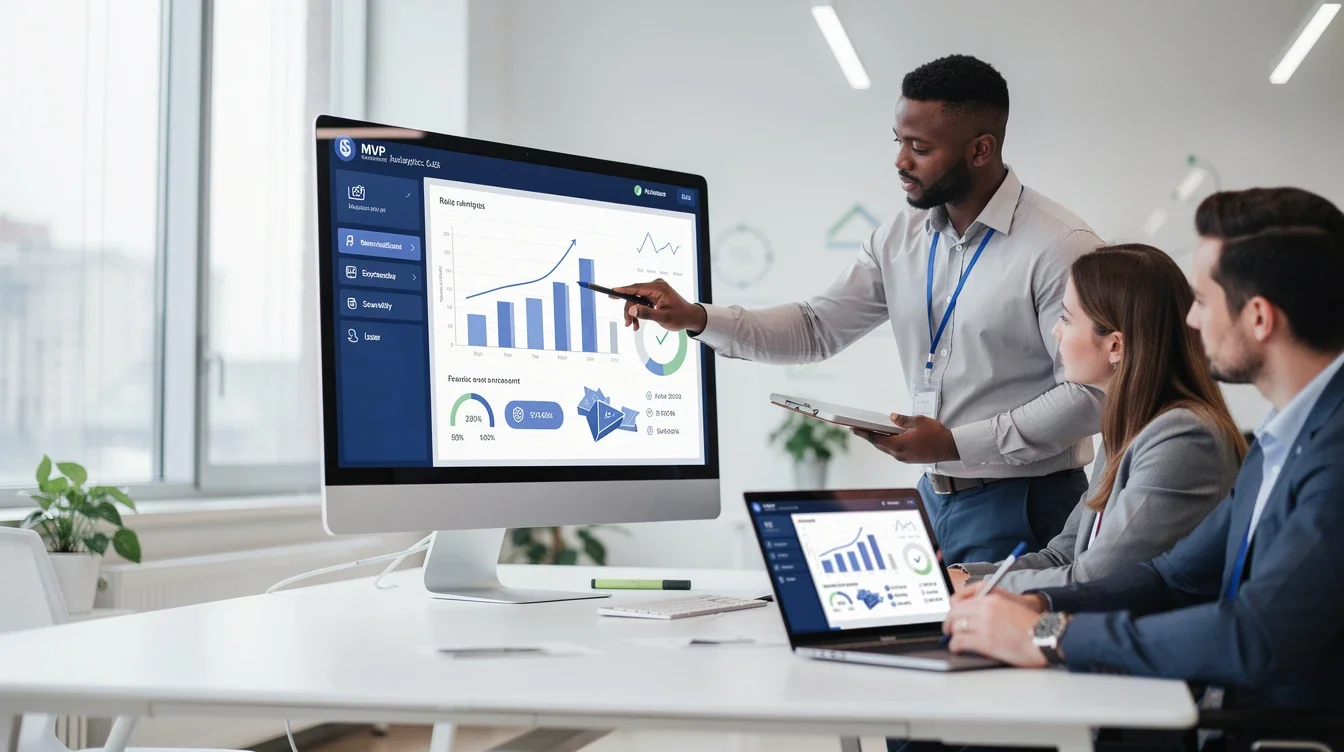 An illustrated diagram showing the key benefits of early mvp user analytics cost savings strategies