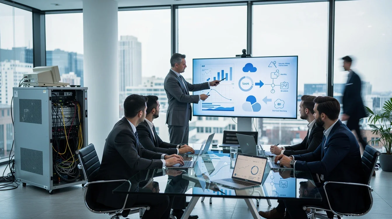 An illustrated diagram showing the key benefits of legacy software modernization cost benefit analysis strategies