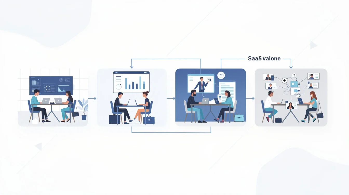 A step-by-step visual process guide demonstrating how scaling hybrid development teams for saas works