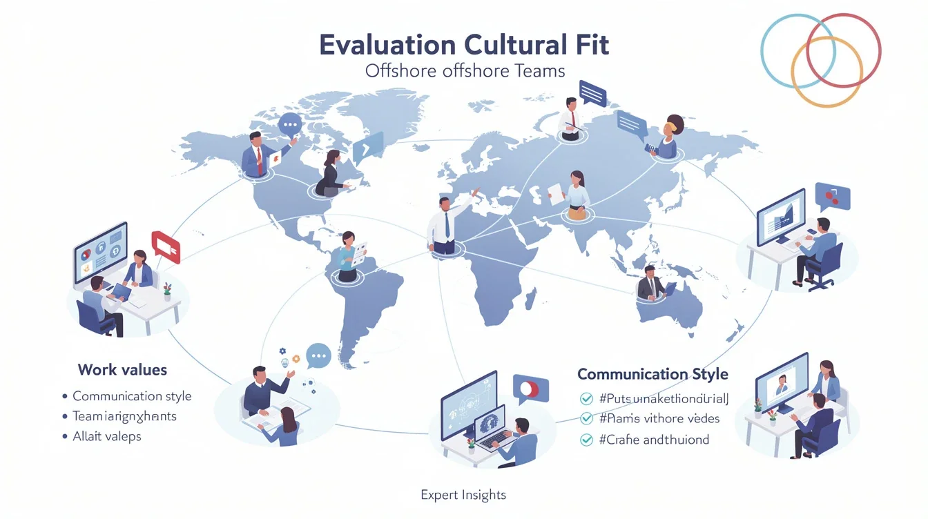 A summary infographic highlighting best practices for evaluating cultural fit for offshore teams