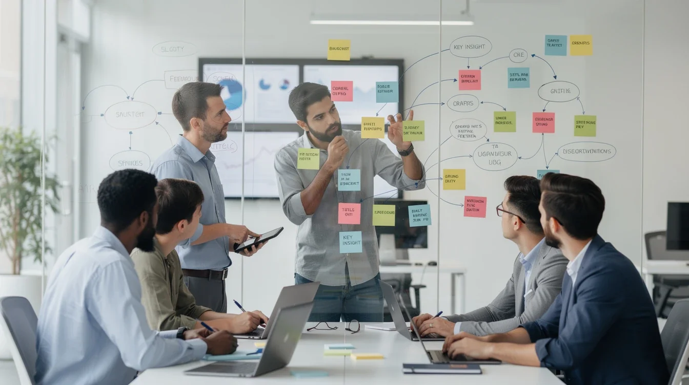 A professional team working on mvp feedback misinterpretation troubleshooting solutions in a modern office environment