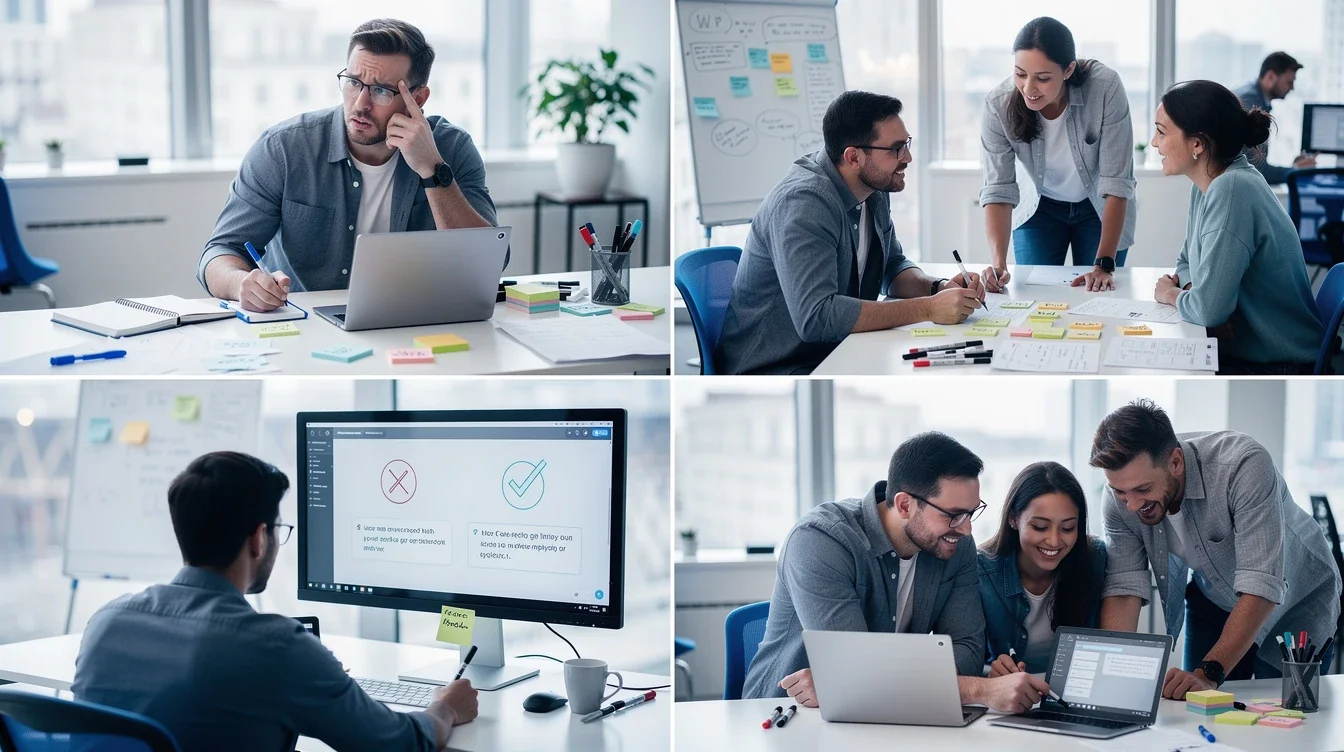 A step-by-step visual process guide demonstrating how mvp feedback misinterpretation troubleshooting works