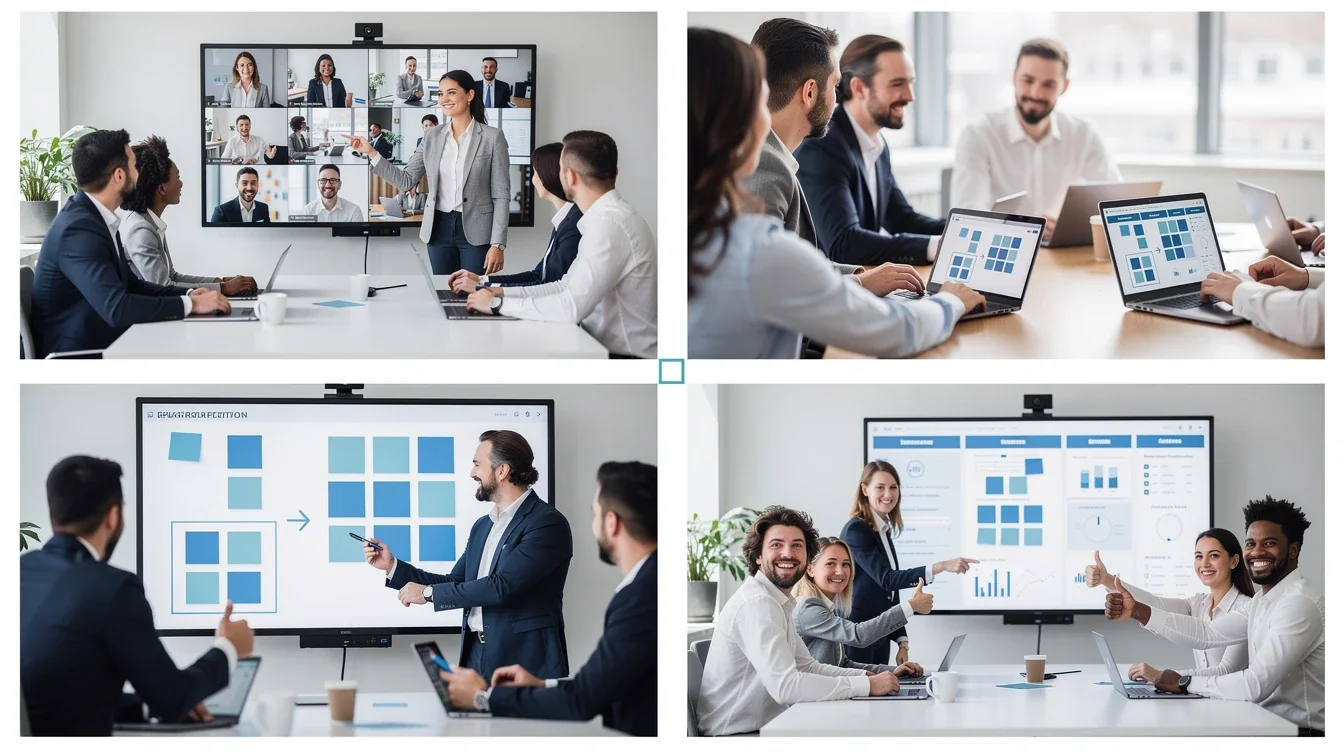 A step-by-step visual process guide demonstrating how retrospective best practices for hybrid teams works